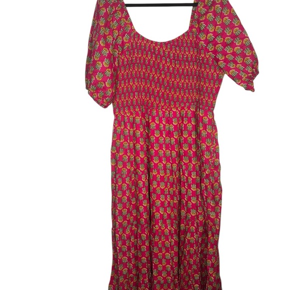 LEA Smocked Cotton Floral Maxi Dress Lightweight Flowy 1X - Picture 6 of 12